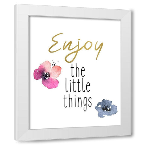 Enjoy the Day White Modern Wood Framed Art Print by Kimberly, Allen