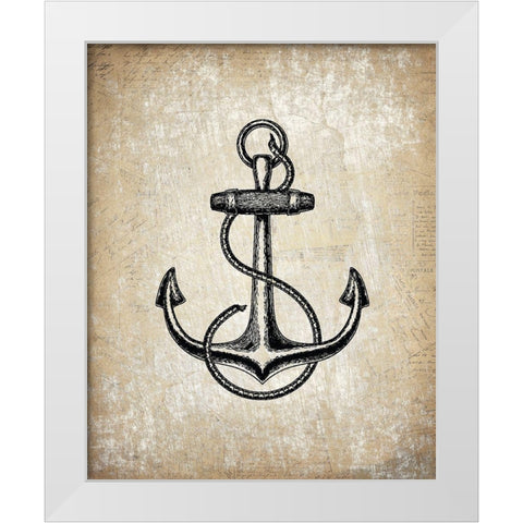 Anchors Away 1 White Modern Wood Framed Art Print by Kimberly, Allen