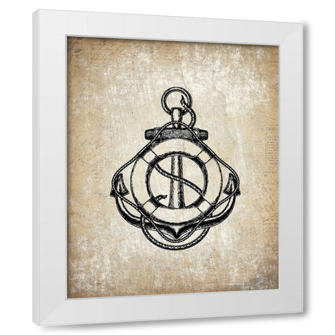Anchors Away 3 White Modern Wood Framed Art Print by Kimberly, Allen