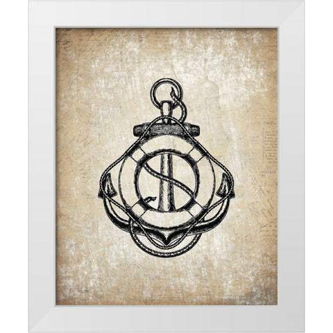 Anchors Away 3 White Modern Wood Framed Art Print by Kimberly, Allen