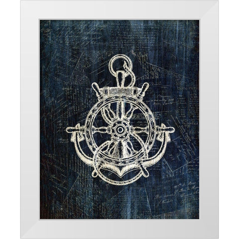 Inverted Anchors Away 2 White Modern Wood Framed Art Print by Kimberly, Allen