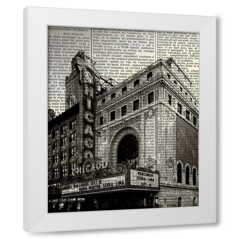 Newspaper City 2 White Modern Wood Framed Art Print by Kimberly, Allen