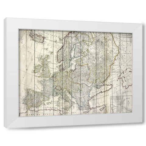 Europe Map  White Modern Wood Framed Art Print by Kimberly, Allen