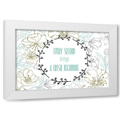 Beginnings 1 White Modern Wood Framed Art Print by Kimberly, Allen