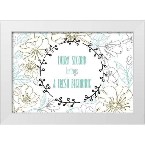 Beginnings 1 White Modern Wood Framed Art Print by Kimberly, Allen