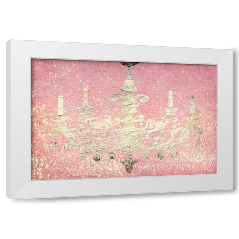 Glitter Chandelier White Modern Wood Framed Art Print by Kimberly, Allen