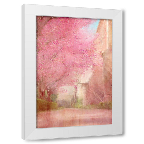 Pink Pathway White Modern Wood Framed Art Print by Kimberly, Allen