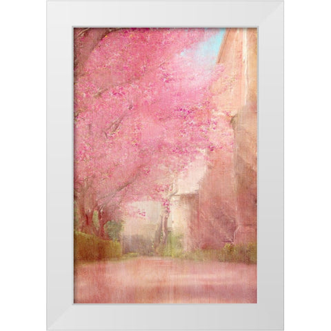 Pink Pathway White Modern Wood Framed Art Print by Kimberly, Allen