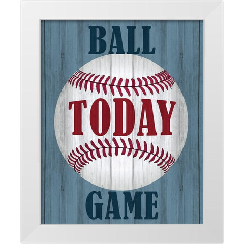 Ball Game White Modern Wood Framed Art Print by Kimberly, Allen