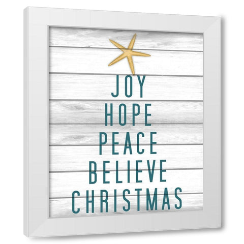 Christmas by the Sea 1 White Modern Wood Framed Art Print by Kimberly, Allen