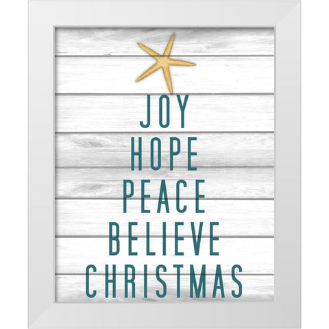 Christmas by the Sea 1 White Modern Wood Framed Art Print by Kimberly, Allen