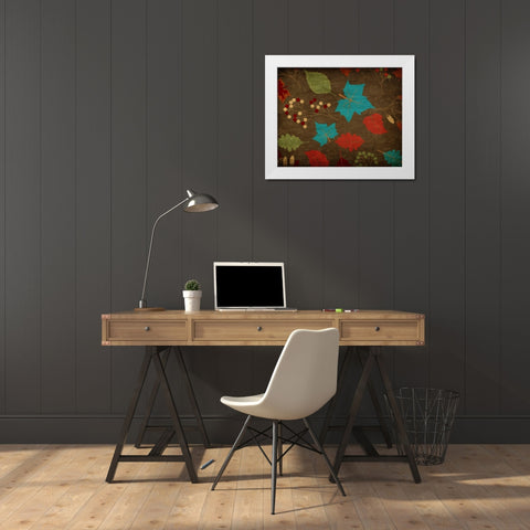 Fall Foliage White Modern Wood Framed Art Print by Kimberly, Allen