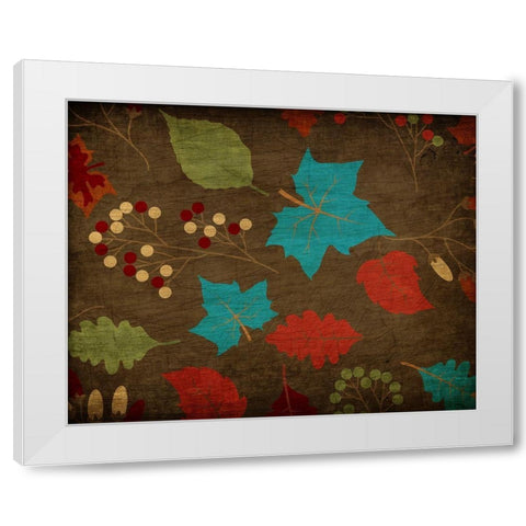 Fall Foliage White Modern Wood Framed Art Print by Kimberly, Allen
