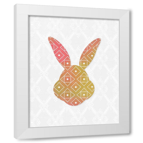 Latice Bunny 2 White Modern Wood Framed Art Print by Kimberly, Allen