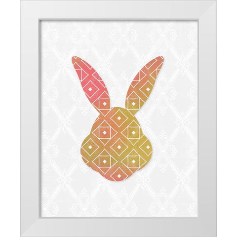 Latice Bunny 2 White Modern Wood Framed Art Print by Kimberly, Allen