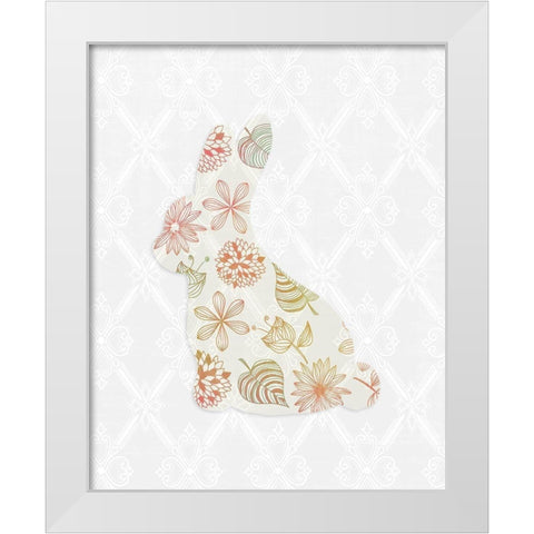 Latice Bunny 3 White Modern Wood Framed Art Print by Kimberly, Allen