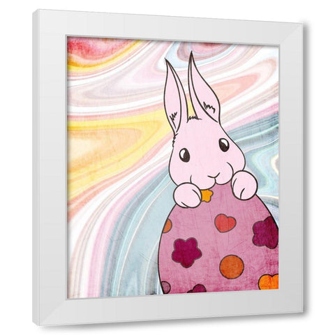 Marbled Bunny 1 White Modern Wood Framed Art Print by Kimberly, Allen