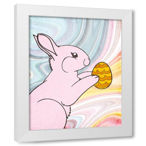 Marbled Bunny 2 White Modern Wood Framed Art Print by Kimberly, Allen