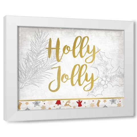 Christmas Jingle 5 White Modern Wood Framed Art Print by Kimberly, Allen