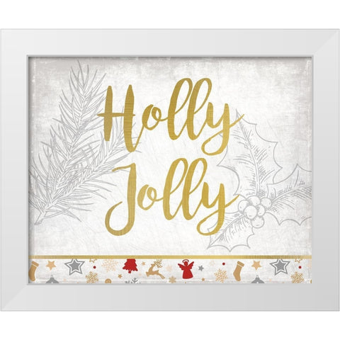Christmas Jingle 5 White Modern Wood Framed Art Print by Kimberly, Allen