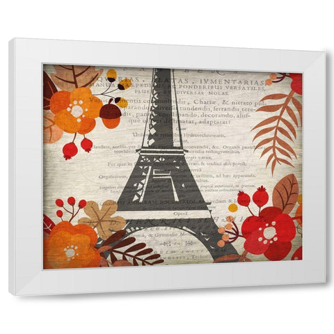 Paris in the Fall 3 White Modern Wood Framed Art Print by Kimberly, Allen