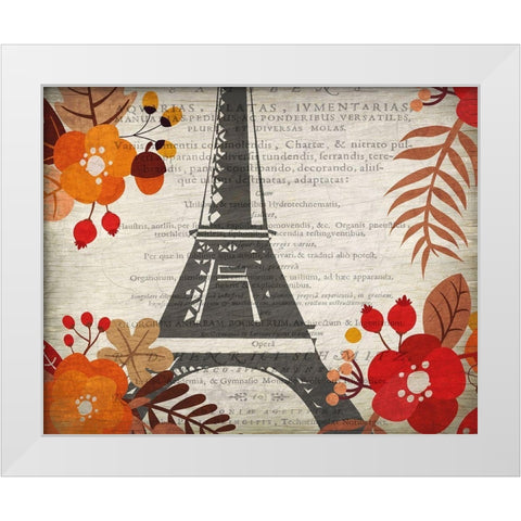 Paris in the Fall 3 White Modern Wood Framed Art Print by Kimberly, Allen