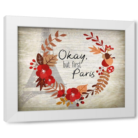Paris in the Fall 4 White Modern Wood Framed Art Print by Kimberly, Allen