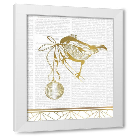 Newspaper Christmas 3 White Modern Wood Framed Art Print by Kimberly, Allen