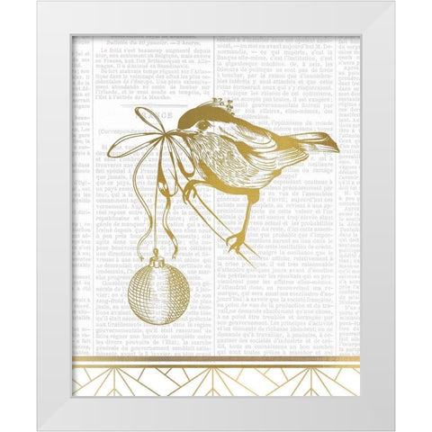 Newspaper Christmas 3 White Modern Wood Framed Art Print by Kimberly, Allen
