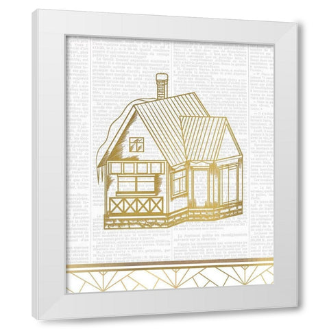 Newspaper Christmas 4 White Modern Wood Framed Art Print by Kimberly, Allen
