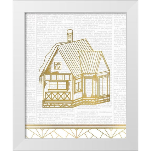 Newspaper Christmas 4 White Modern Wood Framed Art Print by Kimberly, Allen