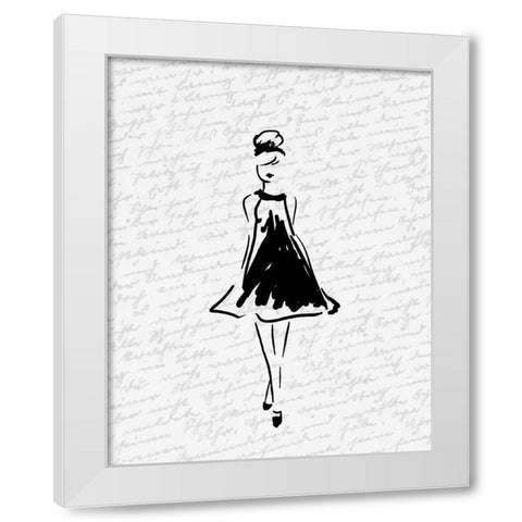 Glitter Fashion 1 v3 White Modern Wood Framed Art Print by Kimberly, Allen