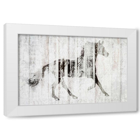 Barnwood Horse 2 White Modern Wood Framed Art Print by Allen, Kimberly
