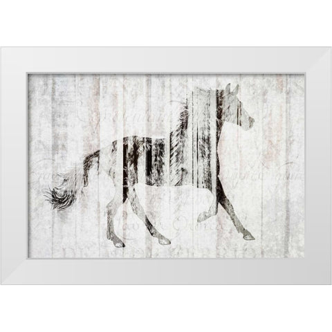Barnwood Horse 2 White Modern Wood Framed Art Print by Allen, Kimberly