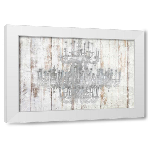 Barnwood Chandelier White Modern Wood Framed Art Print by Allen, Kimberly
