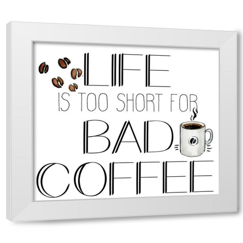 Morning Coffee 3 White Modern Wood Framed Art Print by Kimberly, Allen