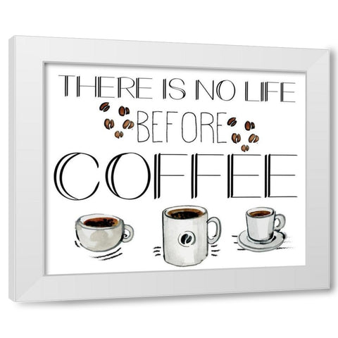 Morning Coffee 5 White Modern Wood Framed Art Print by Kimberly, Allen