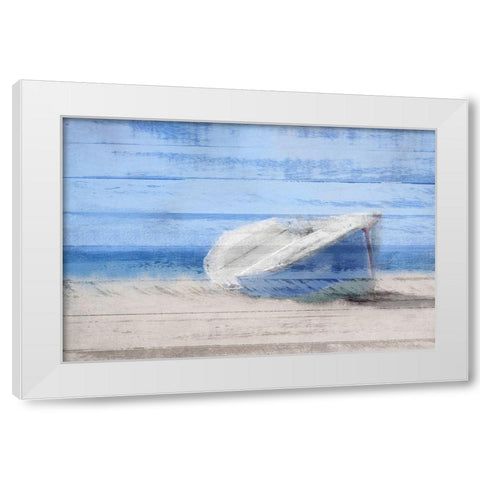 Beached on the Beach White Modern Wood Framed Art Print by Kimberly, Allen