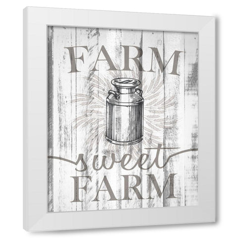 Farm Sweet Farm White Modern Wood Framed Art Print by Allen, Kimberly