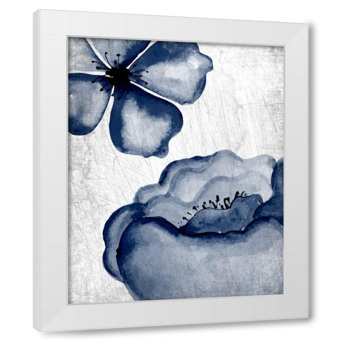 Navy Blooms 1 White Modern Wood Framed Art Print by Allen, Kimberly