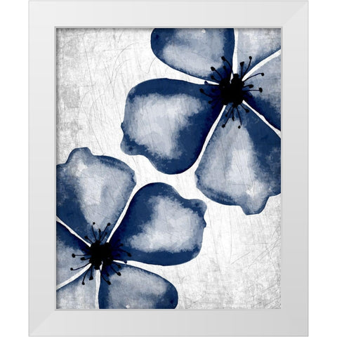 Navy Blooms 2 White Modern Wood Framed Art Print by Allen, Kimberly
