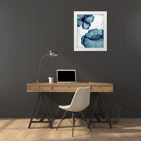 Hints of Teal 1 White Modern Wood Framed Art Print by Allen, Kimberly