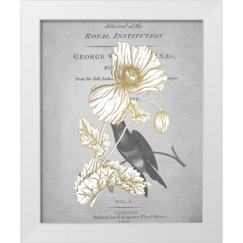 Gold Botanicals 2 White Modern Wood Framed Art Print by Kimberly, Allen