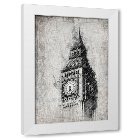 Big Ben White Modern Wood Framed Art Print by Kimberly, Allen