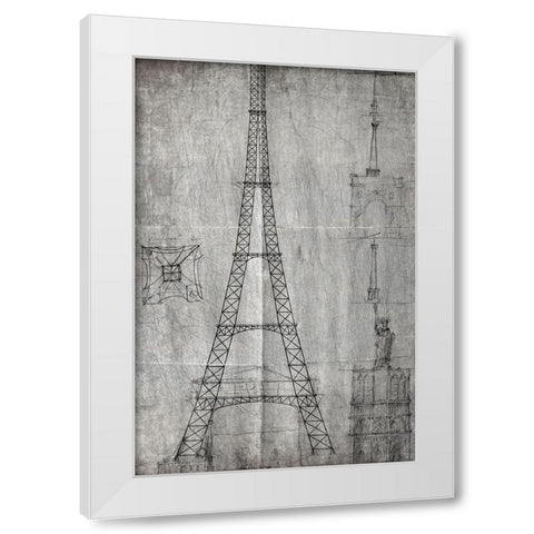 Sketches White Modern Wood Framed Art Print by Kimberly, Allen
