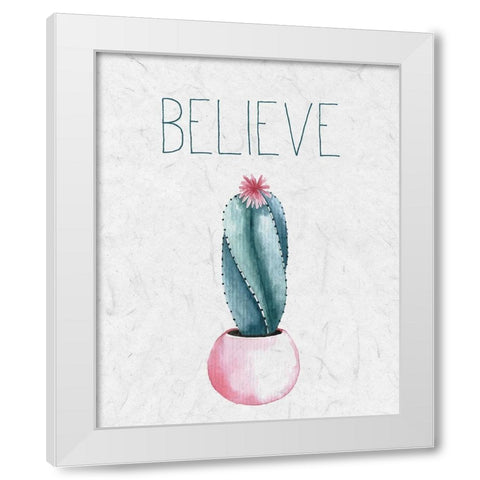 Cactus Pink 2 White Modern Wood Framed Art Print by Allen, Kimberly