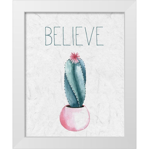 Cactus Pink 2 White Modern Wood Framed Art Print by Allen, Kimberly