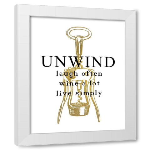 Unwind White Modern Wood Framed Art Print by Kimberly, Allen