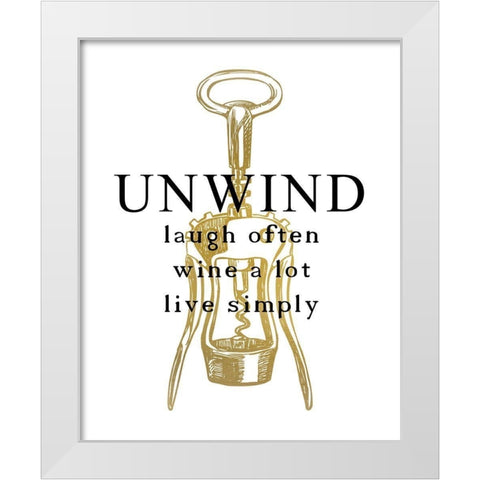 Unwind White Modern Wood Framed Art Print by Kimberly, Allen
