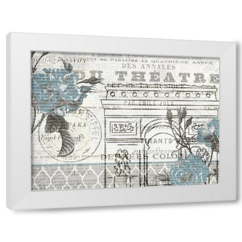 Paris Blue 2 White Modern Wood Framed Art Print by Kimberly, Allen